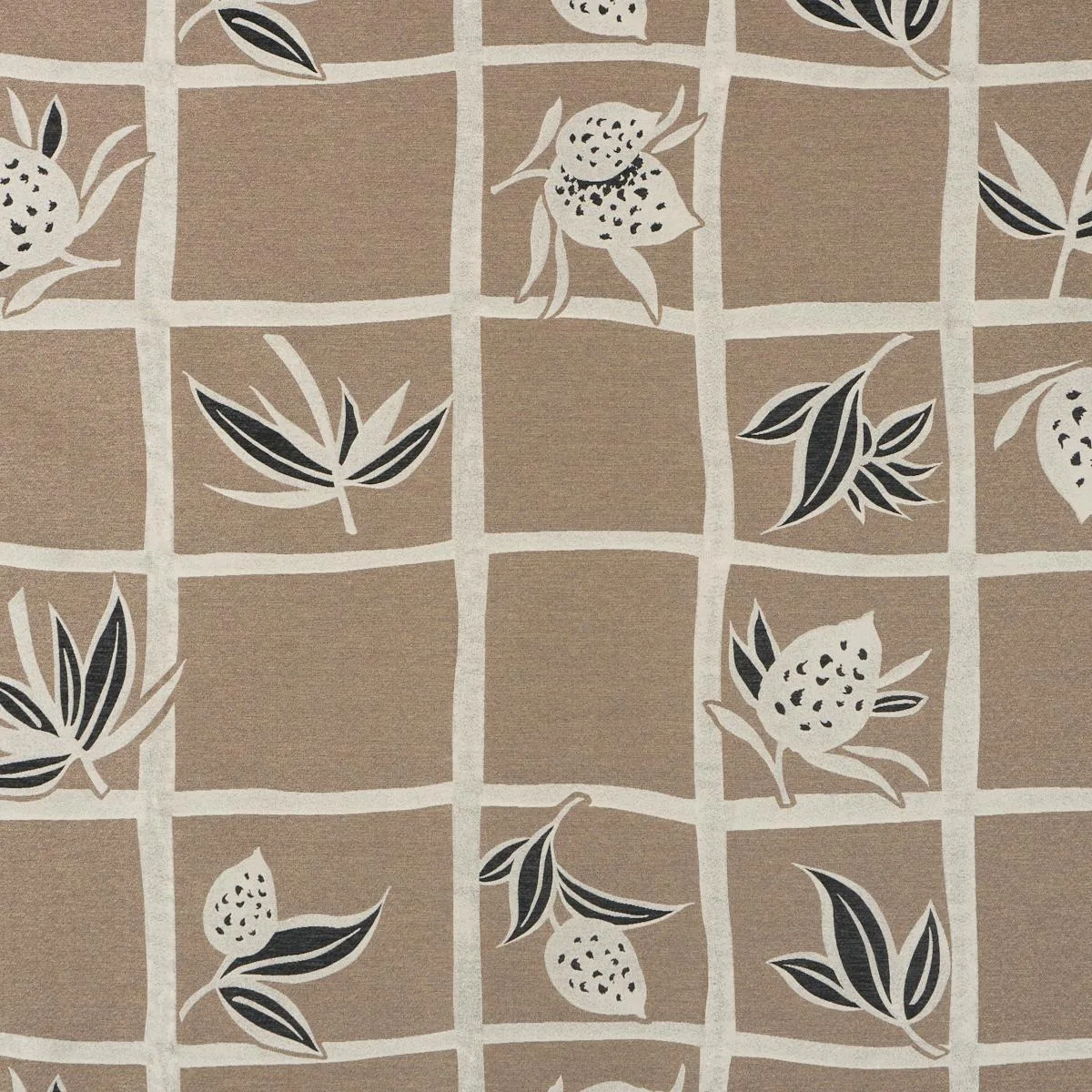 Schumacher 86900 High Line Metallic Brown fabric swatch