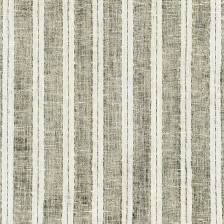 Schumacher 62120 Hillsborough Stripe Sheer Natural fabric swatch