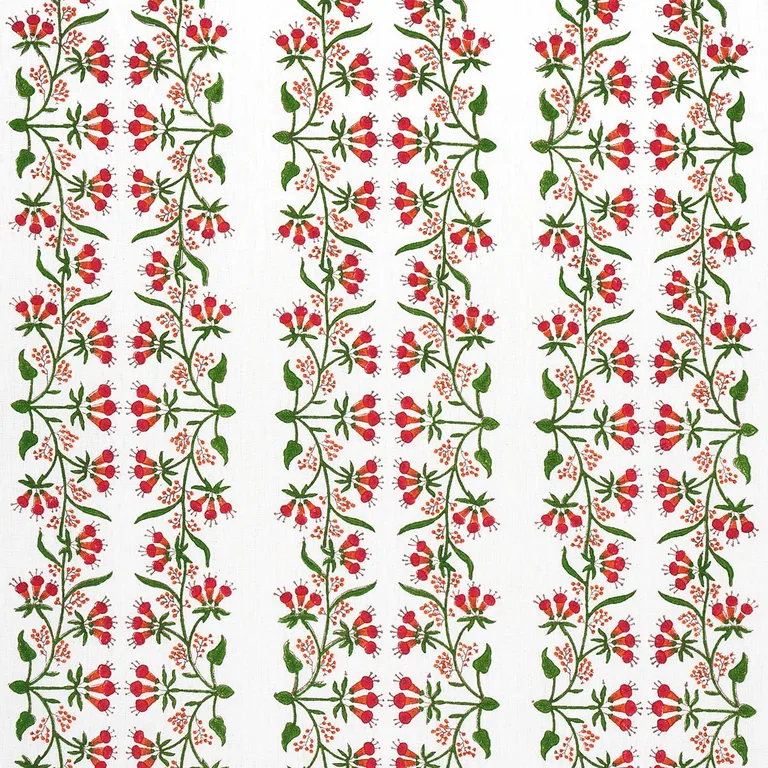 Schumacher 180690 Himalaya Hand-Block Print Pink fabric swatch