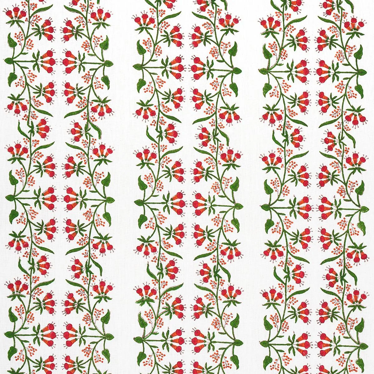 Schumacher 180690 Himalaya Hand-Block Print Pink fabric swatch