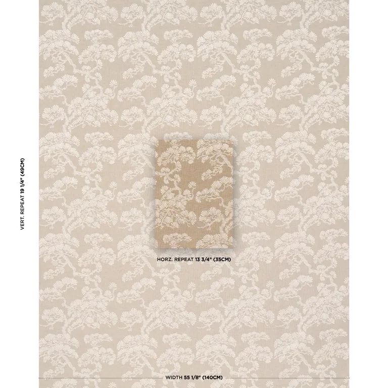 Schumacher 86532 Hinata Neutral fabric swatch