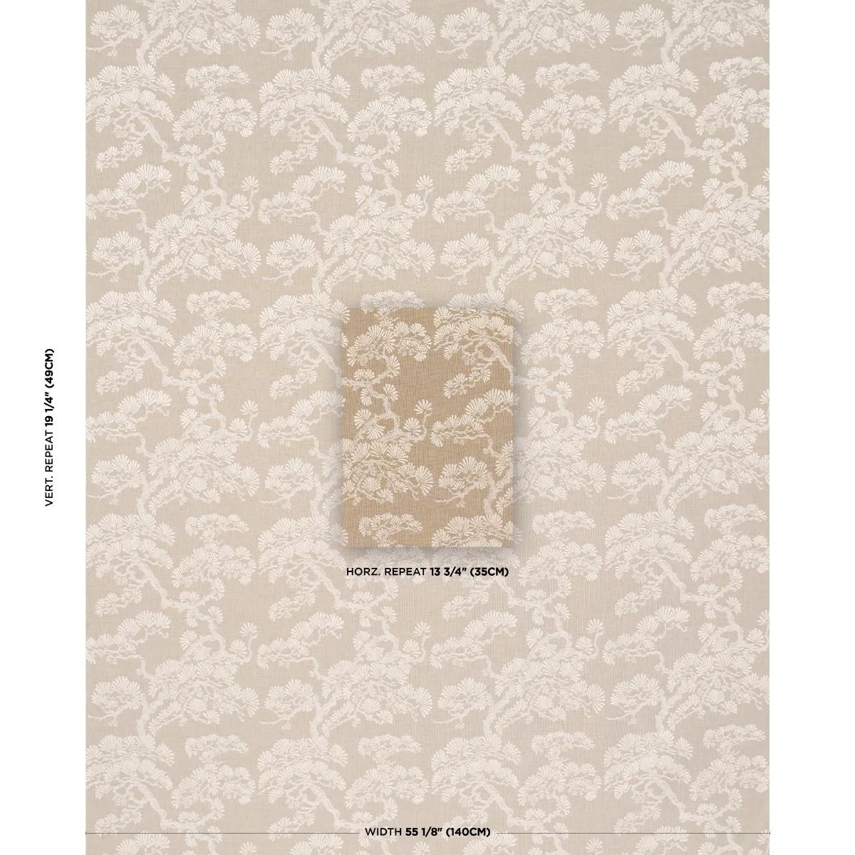 Schumacher 86532 Hinata Neutral fabric swatch