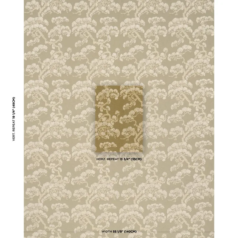 Schumacher 86531 Hinata Olive fabric swatch