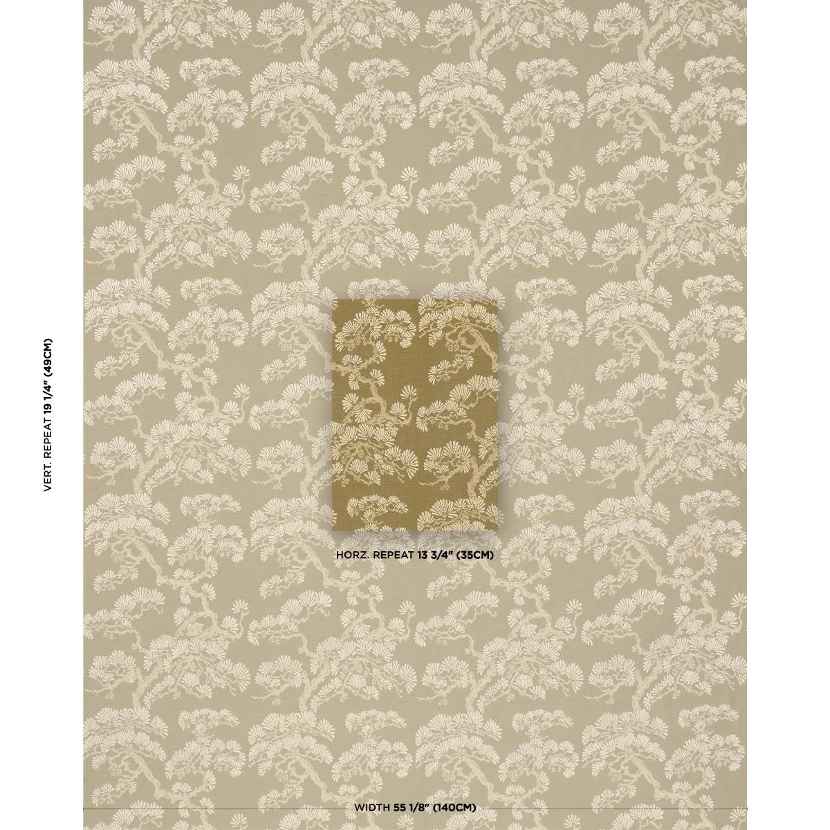 Schumacher 86531 Hinata Olive fabric swatch