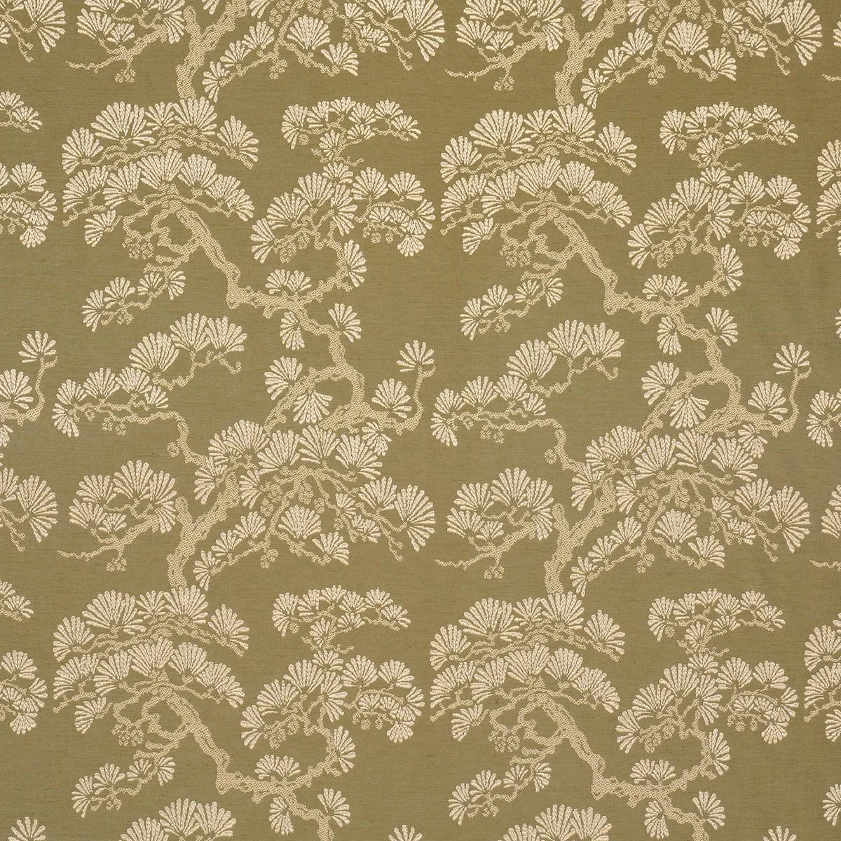 Schumacher 86531 Hinata Olive fabric swatch