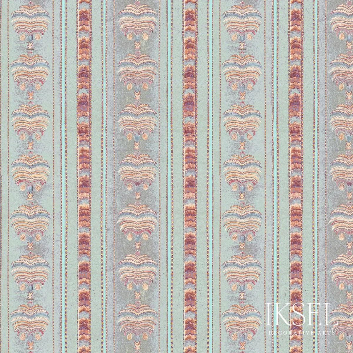 Schumacher RF313CS01 Hindustan Stripe Original fabric swatch