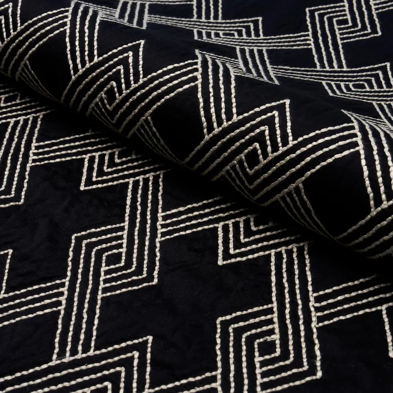 Schumacher 70145 Hix Ebony fabric swatch