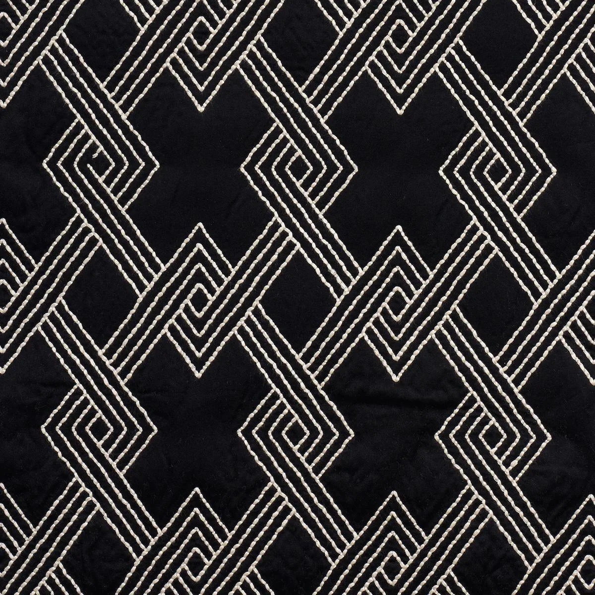 Schumacher 70145 Hix Ebony fabric swatch