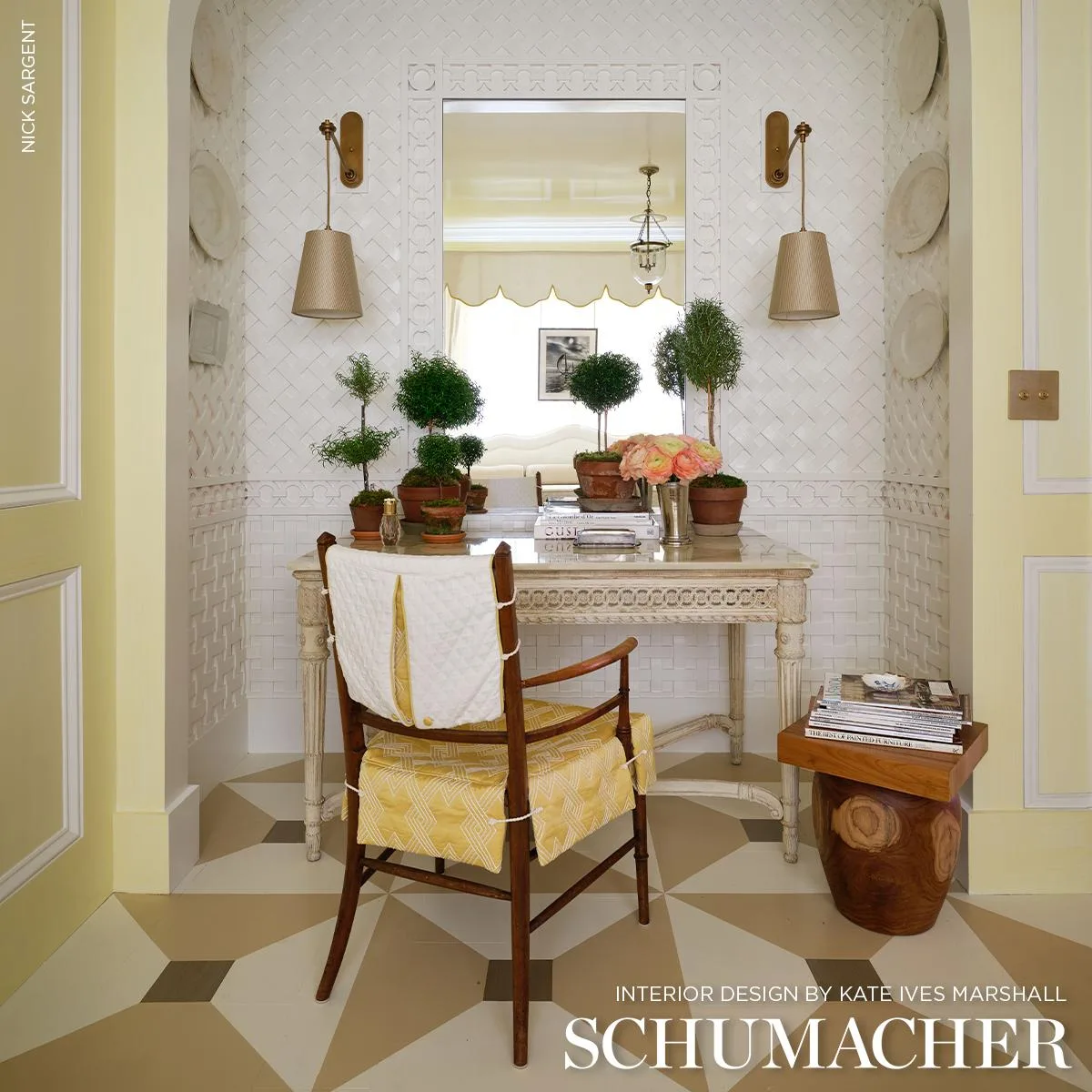 Schumacher 70140 Hix Yellow fabric swatch
