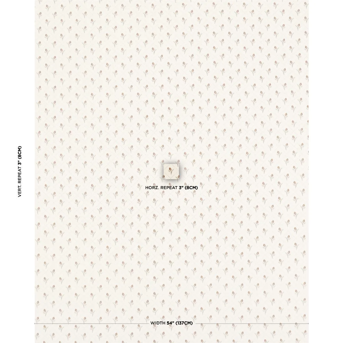 Schumacher 182670 Holden Hand Print Cream fabric swatch