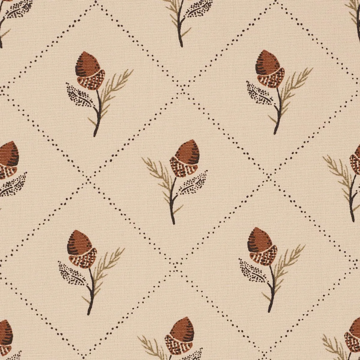 Schumacher 182671 Holden Hand Print Flax fabric swatch