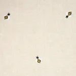 Schumacher 78420 Honey Bee Embroidery Natural fabric swatch