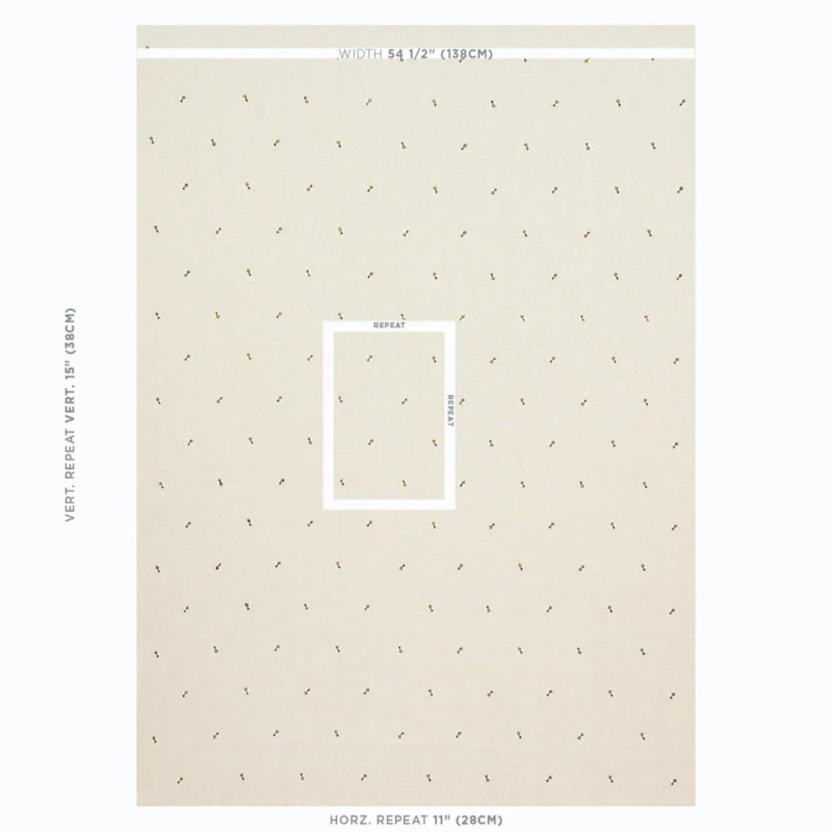Schumacher 78420 Honey Bee Embroidery Natural fabric swatch