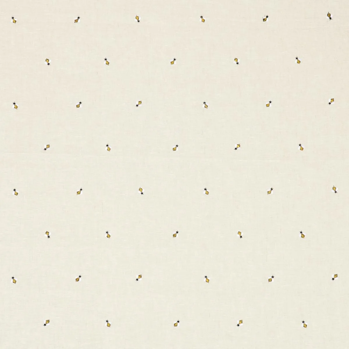 Schumacher 78420 Honey Bee Embroidery Natural fabric swatch