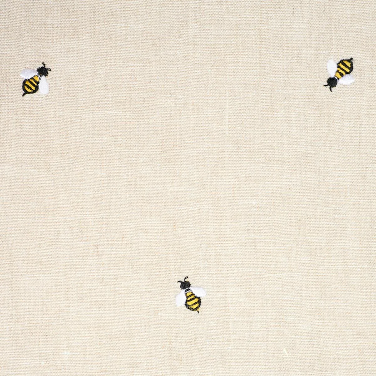 Schumacher 78420 Honey Bee Embroidery Natural fabric swatch