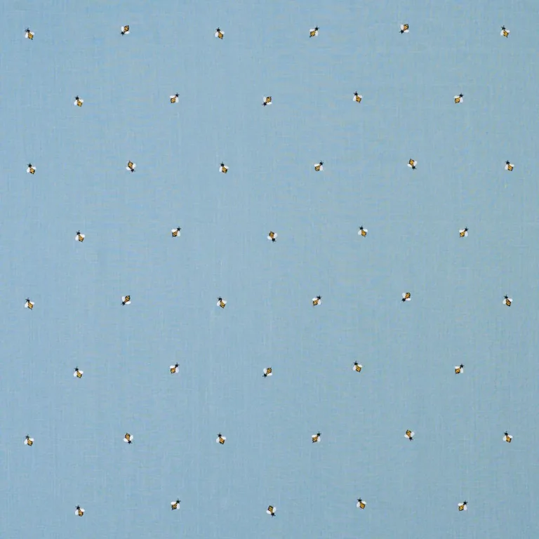 Schumacher 78421 Honey Bee Embroidery Sky fabric swatch