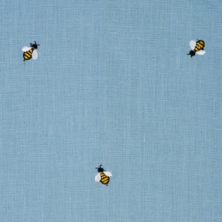 Schumacher 78421 Honey Bee Embroidery Sky fabric swatch