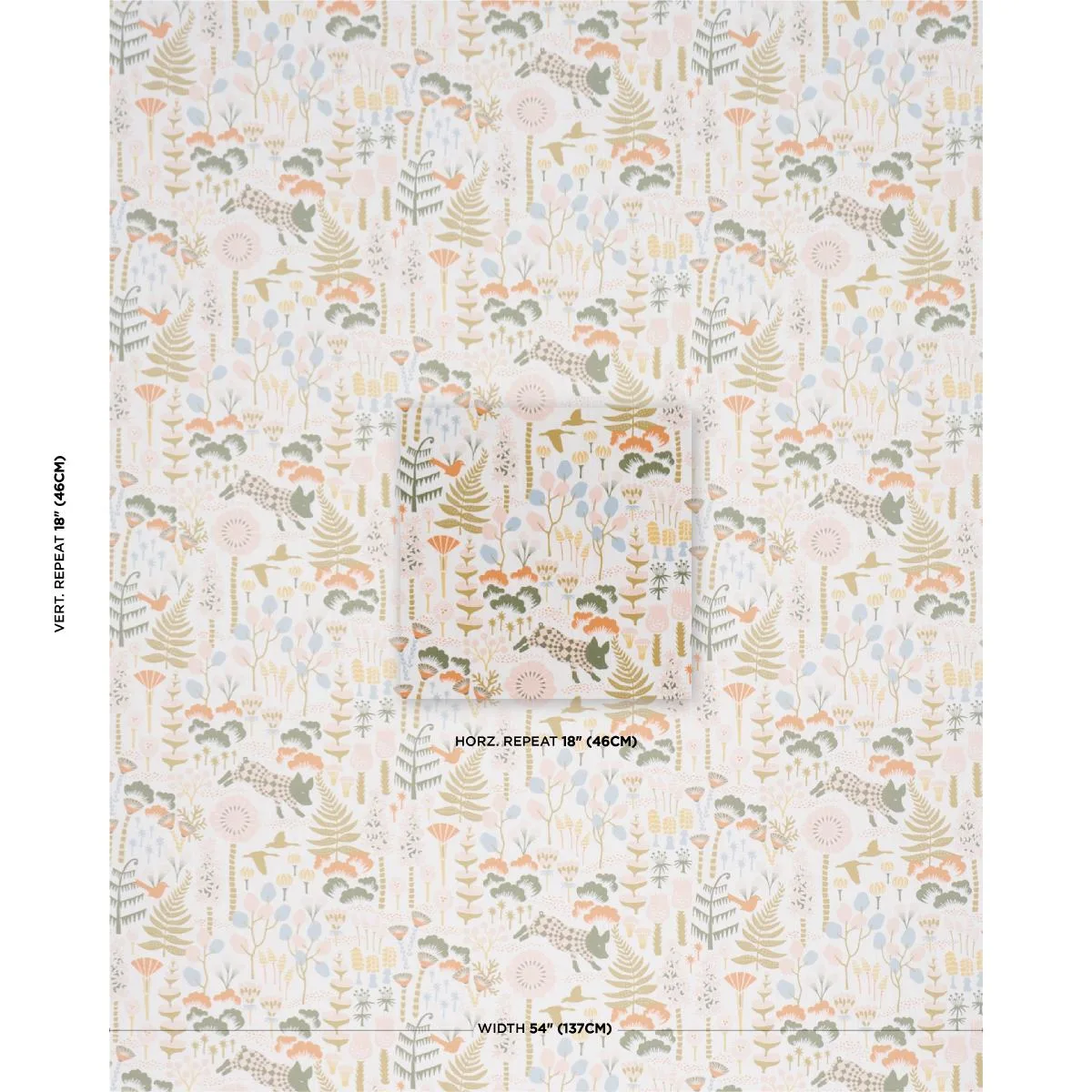 Schumacher 183001 Hoppmosse Ivory And Multi fabric swatch