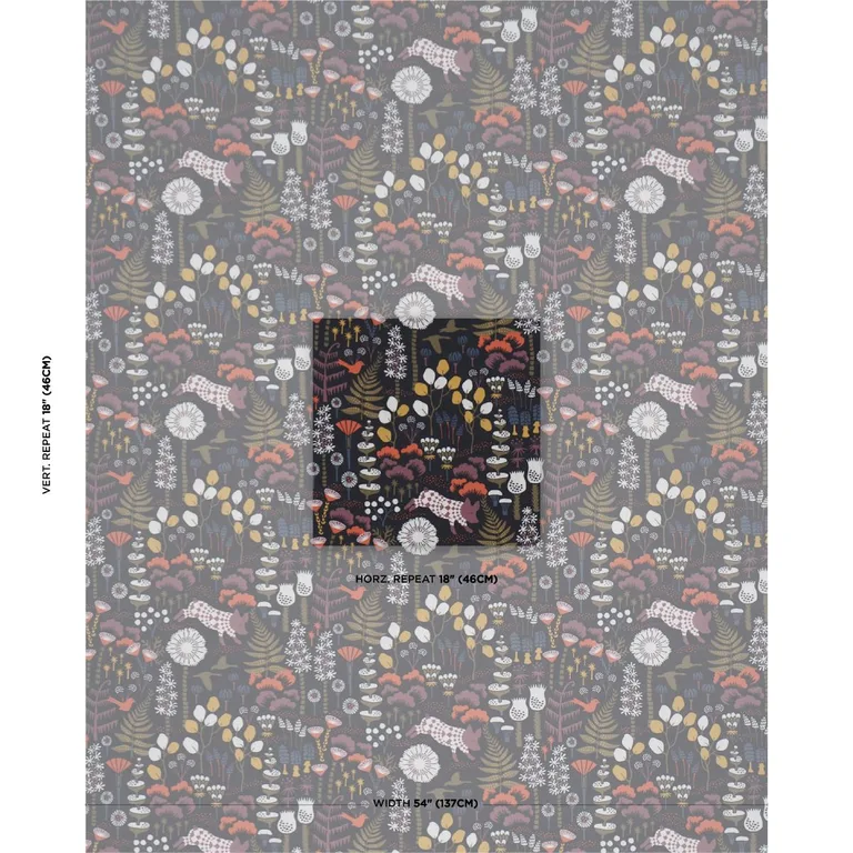 Schumacher 183000 Hoppmosse Midnight fabric swatch