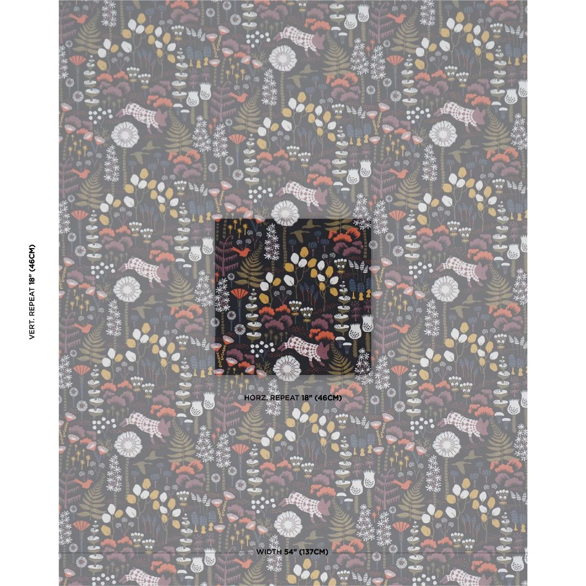Schumacher 183000 Hoppmosse Midnight fabric swatch