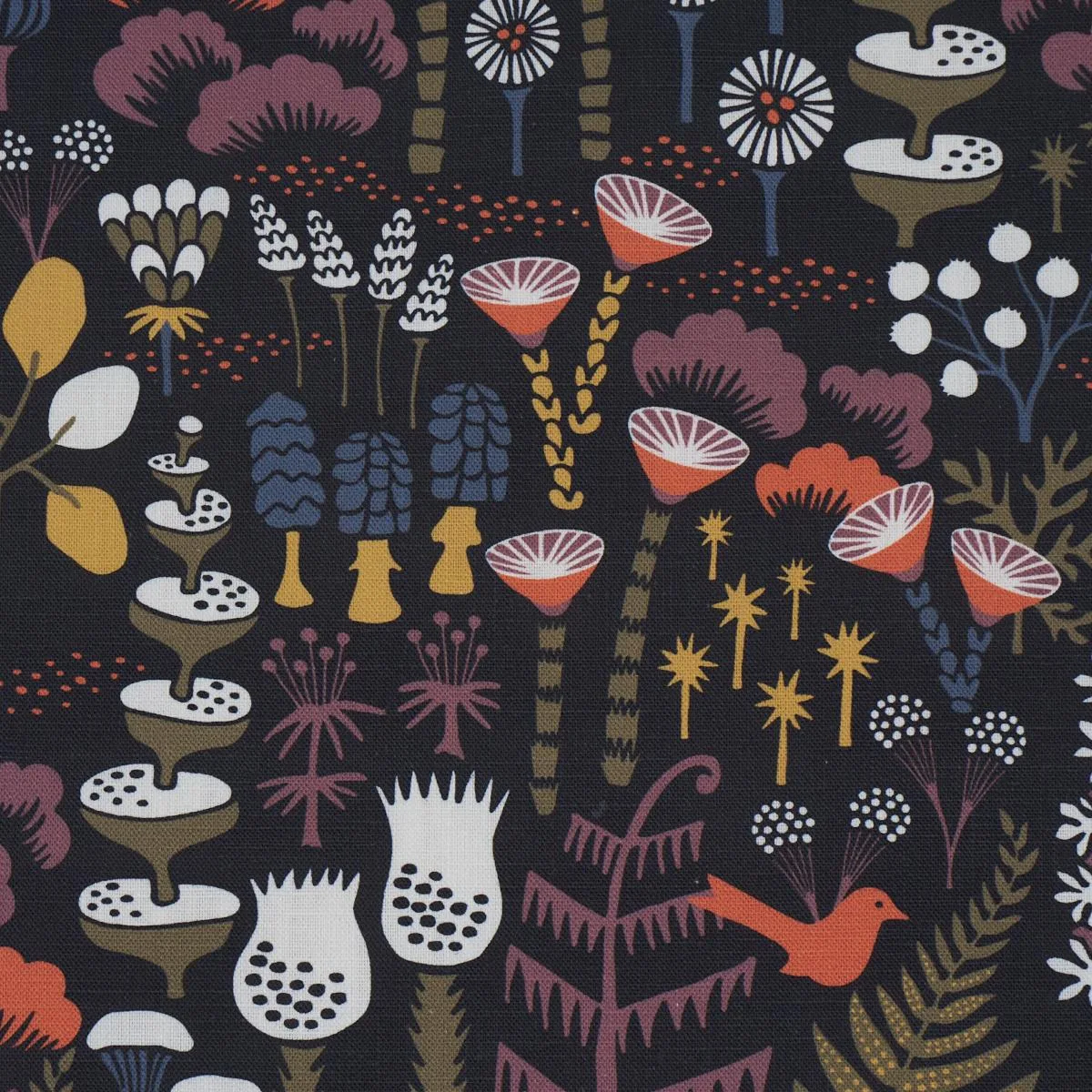 Schumacher 183000 Hoppmosse Midnight fabric swatch