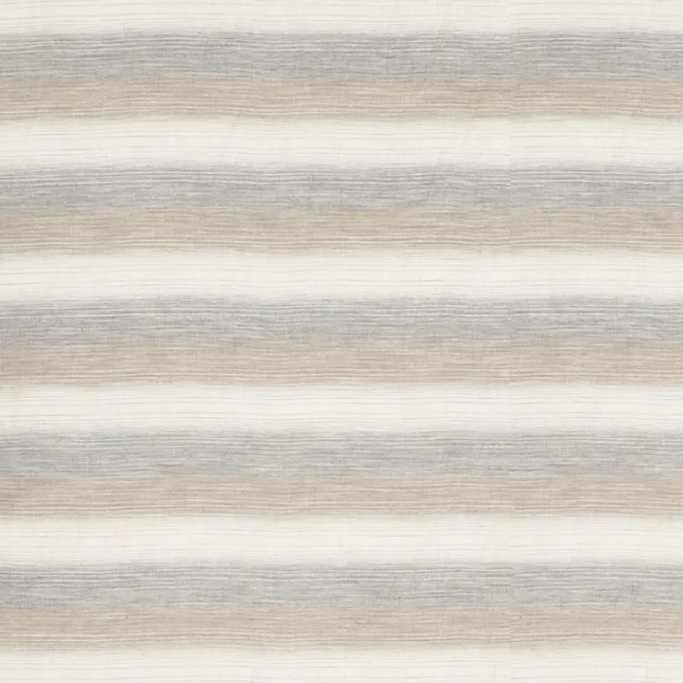 Schumacher 75771 Horizon Casement Dune & Grey fabric swatch