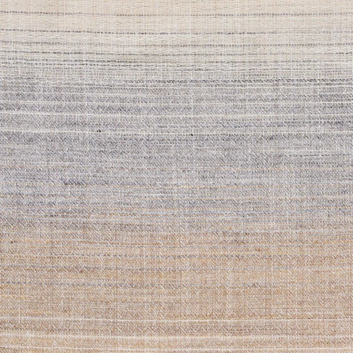 Schumacher 75771 Horizon Casement Dune & Grey fabric swatch