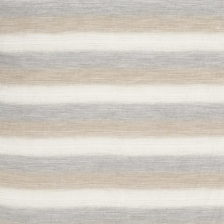 Schumacher 75771 Horizon Casement Dune & Grey fabric swatch