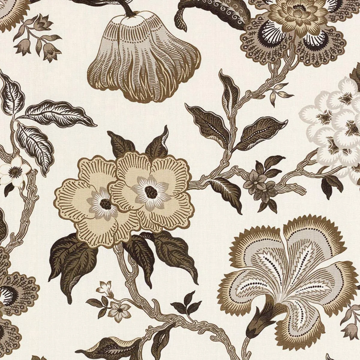 Schumacher 174033 Hothouse Flowers Dusk fabric swatch