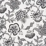 Schumacher 181482 Hothouse Flowers Silhouette Black & White fabric swatch
