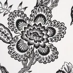 Schumacher 181482 Hothouse Flowers Silhouette Black & White fabric swatch