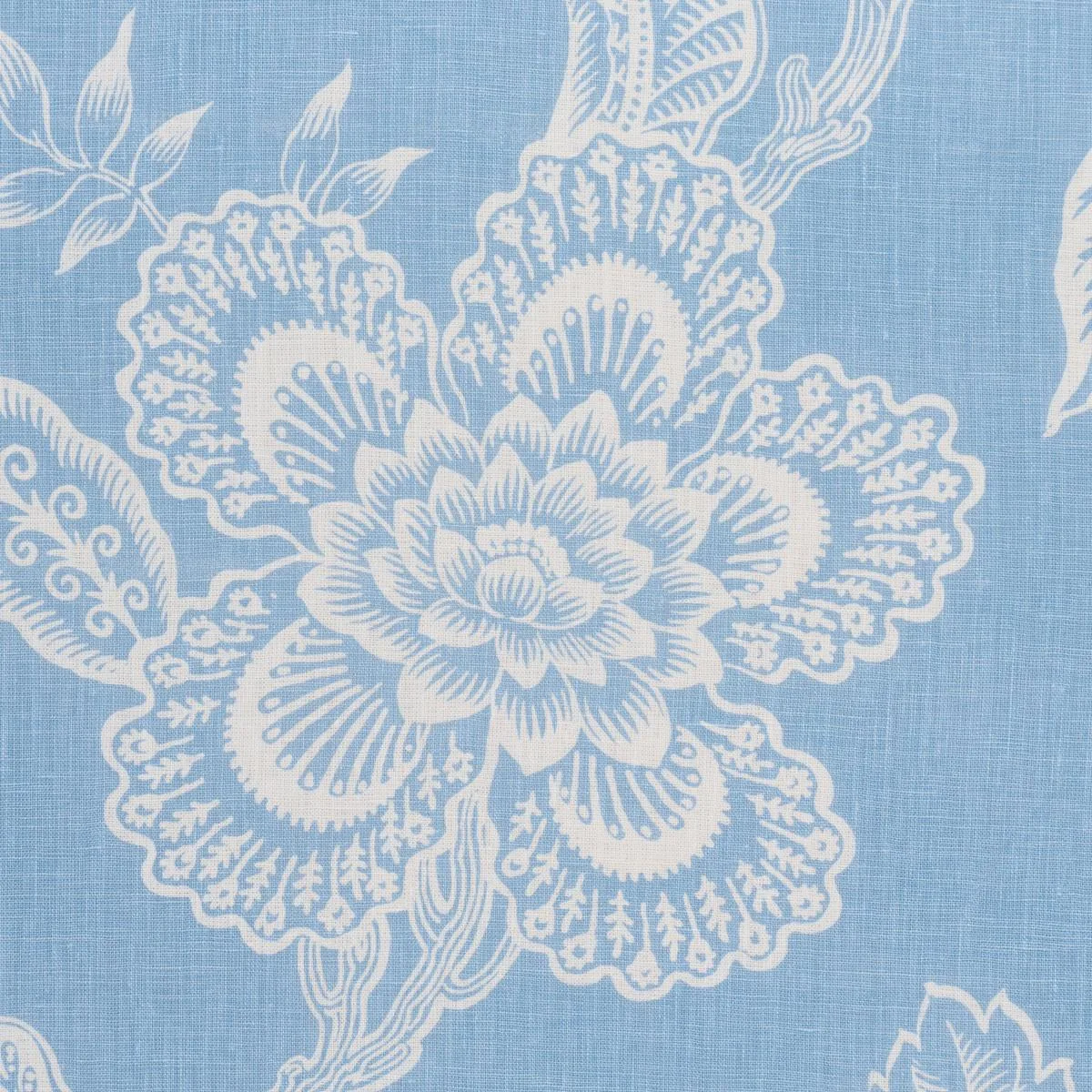Schumacher 181481 Hothouse Flowers Silhouette Bliss Blue fabric swatch