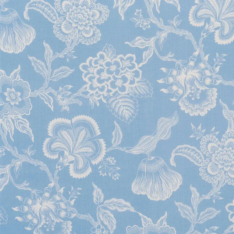 Schumacher 181481 Hothouse Flowers Silhouette Bliss Blue fabric swatch