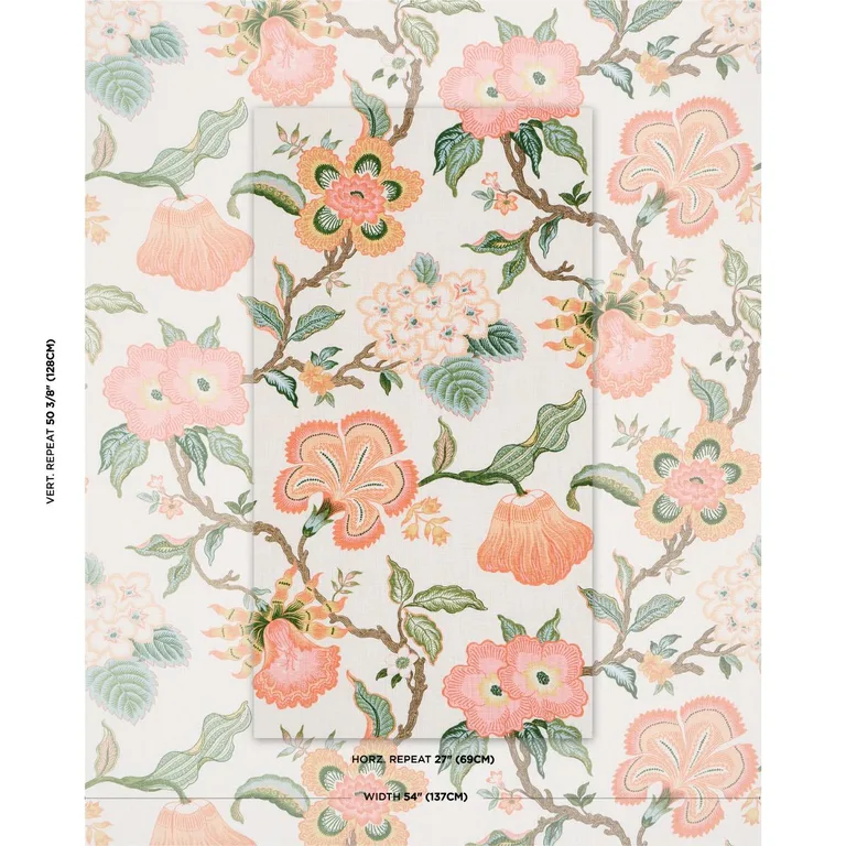 Schumacher 174034 Hothouse Flowers Sunshine fabric swatch