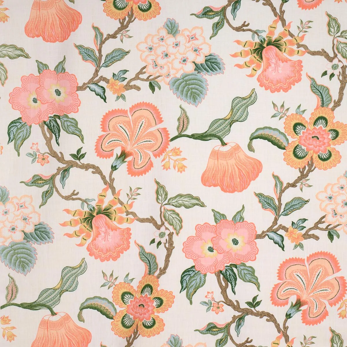 Schumacher 174034 Hothouse Flowers Sunshine fabric swatch