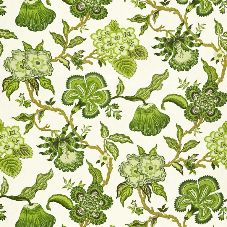 Schumacher 174032 Hothouse Flowers Verdance fabric swatch