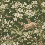 Schumacher 182261 Hound Meadow Forest fabric swatch