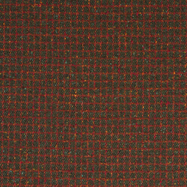 Schumacher 82353 Hudson Wool Check Forest Green fabric swatch