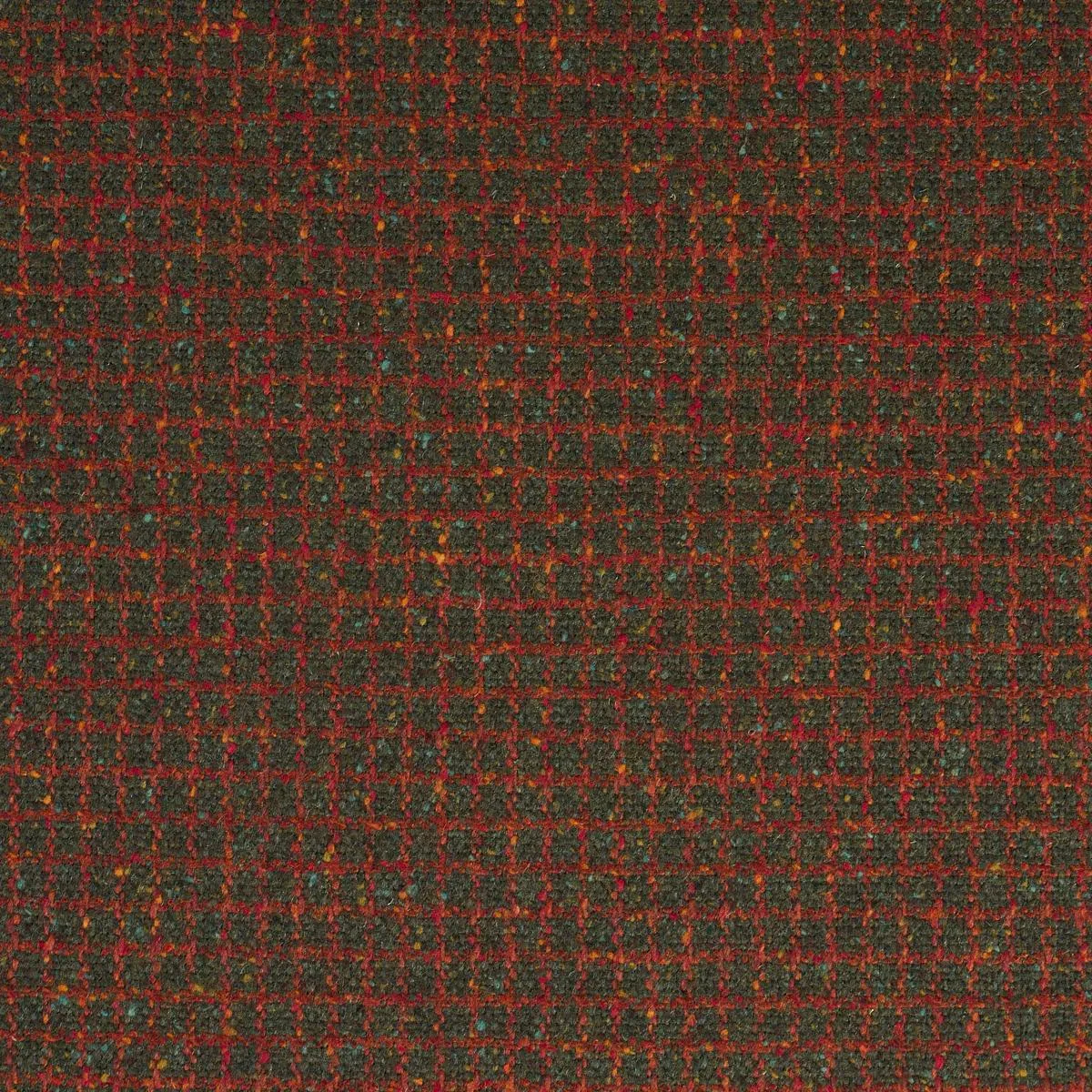 Schumacher 82353 Hudson Wool Check Forest Green fabric swatch
