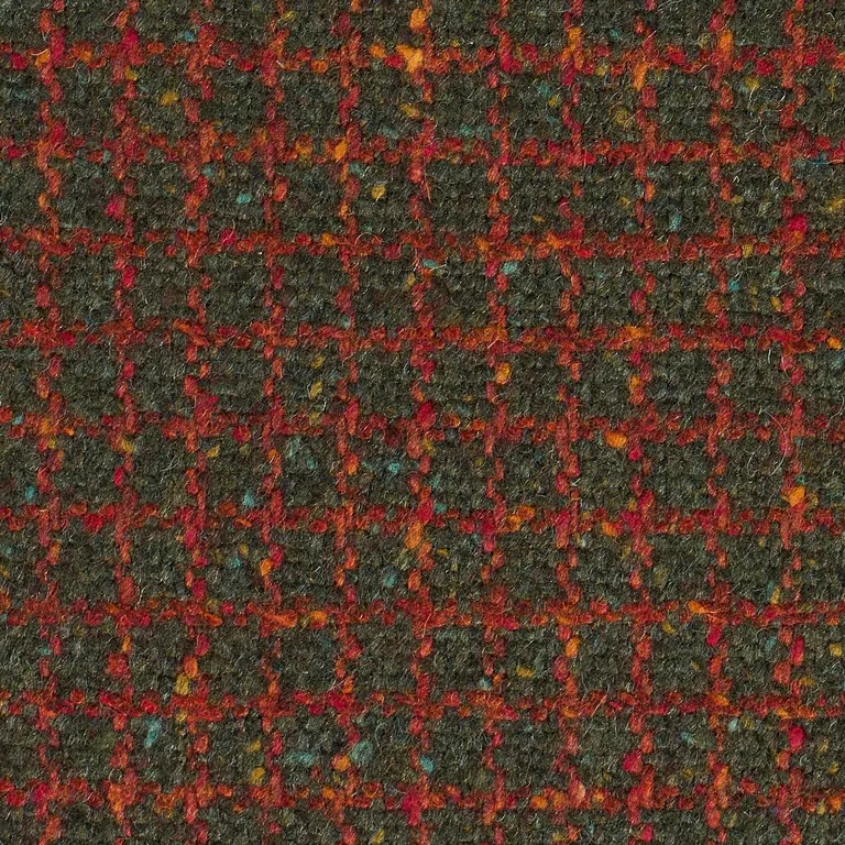 Schumacher 82353 Hudson Wool Check Forest Green fabric swatch