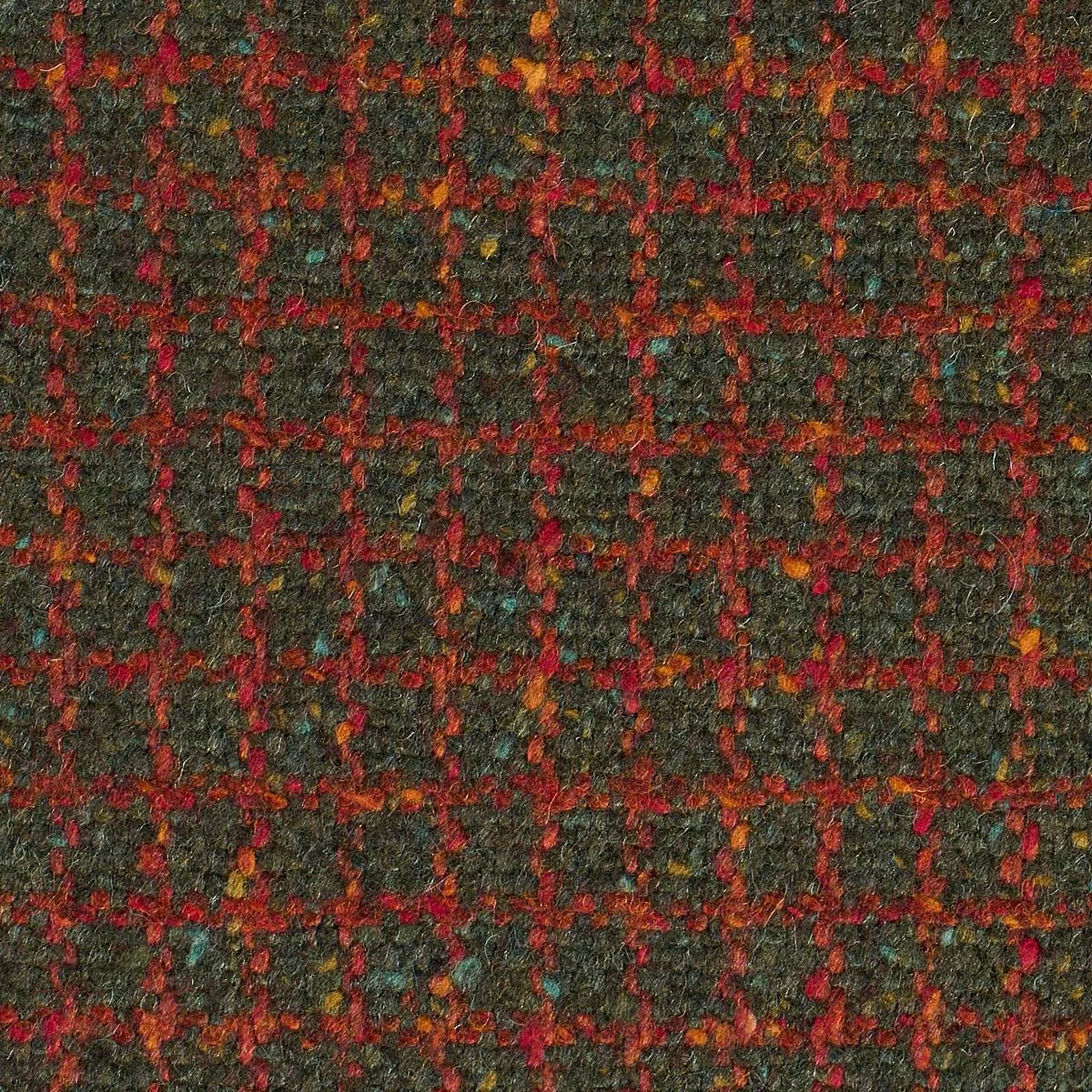 Schumacher 82353 Hudson Wool Check Forest Green fabric swatch
