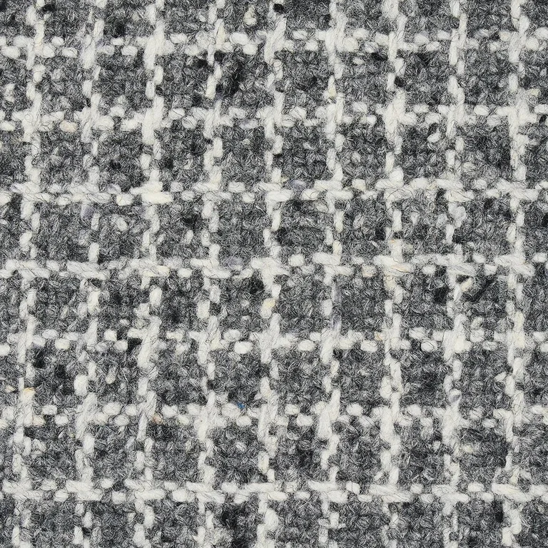 Schumacher 82352 Hudson Wool Check Grey fabric swatch