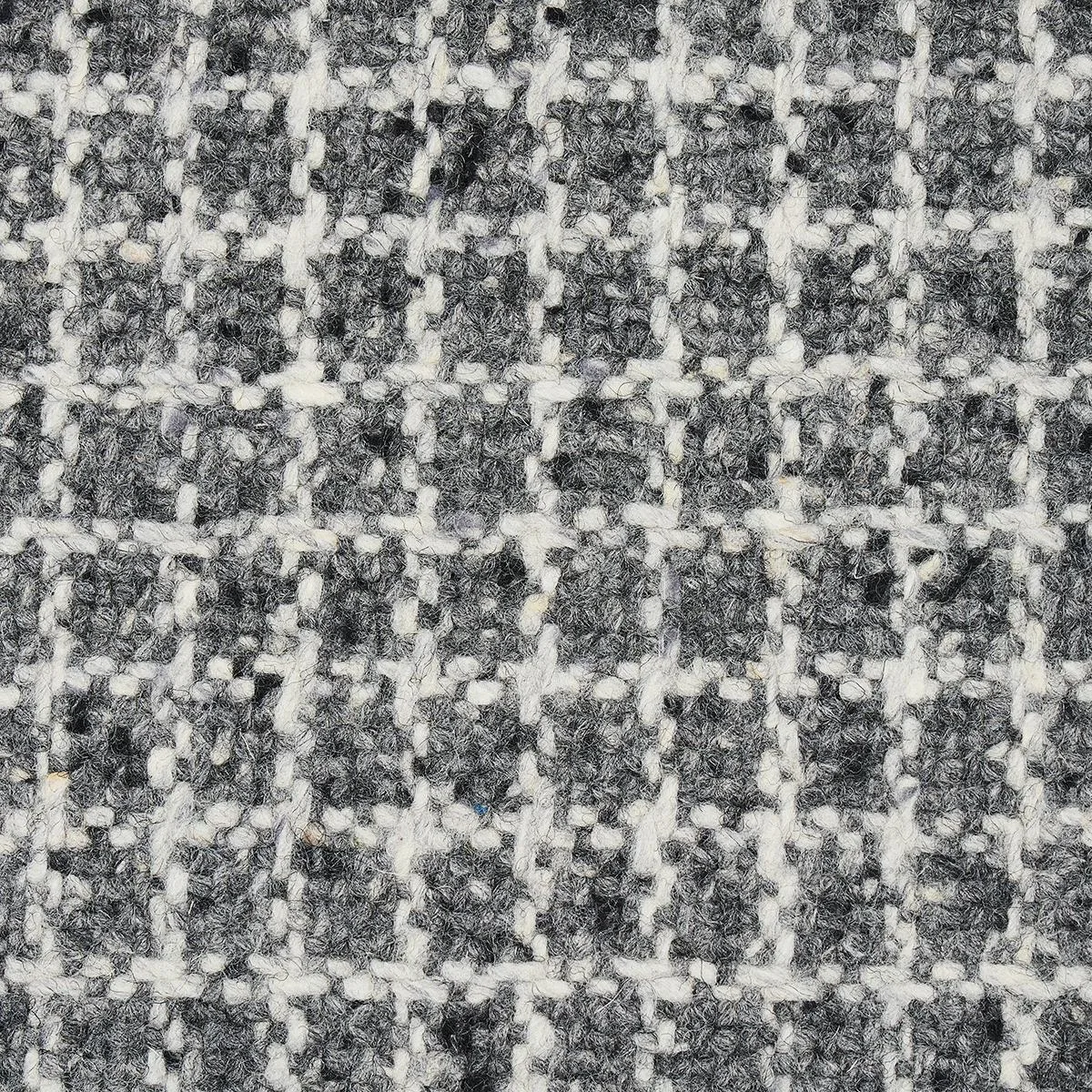 Schumacher 82352 Hudson Wool Check Grey fabric swatch