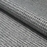 Schumacher 82352 Hudson Wool Check Grey fabric swatch