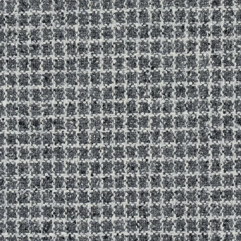Schumacher 82352 Hudson Wool Check Grey fabric swatch