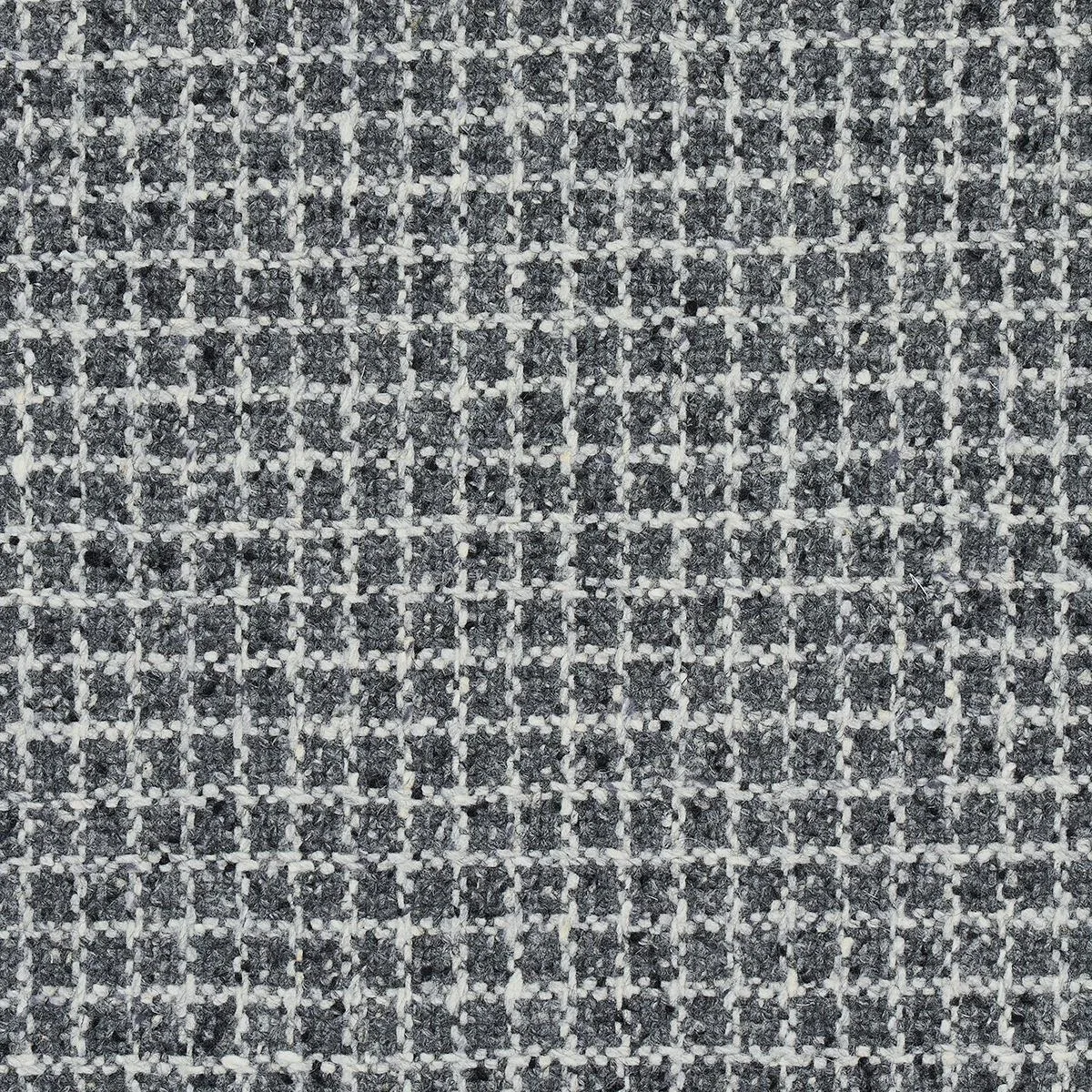 Schumacher 82352 Hudson Wool Check Grey fabric swatch