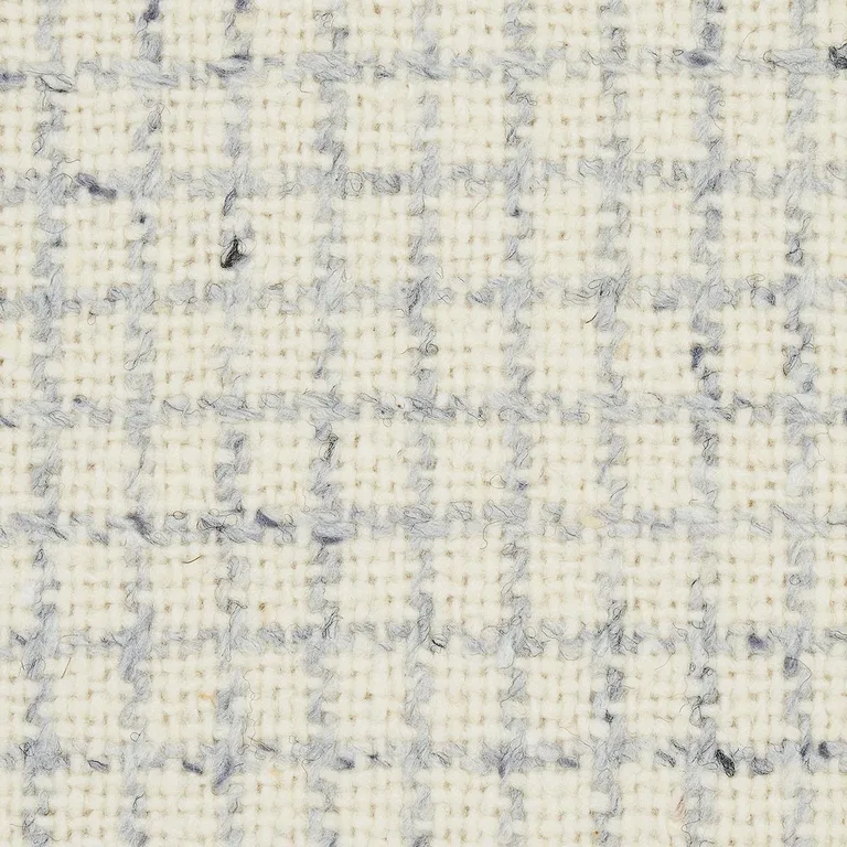 Schumacher 82350 Hudson Wool Check Ivory fabric swatch