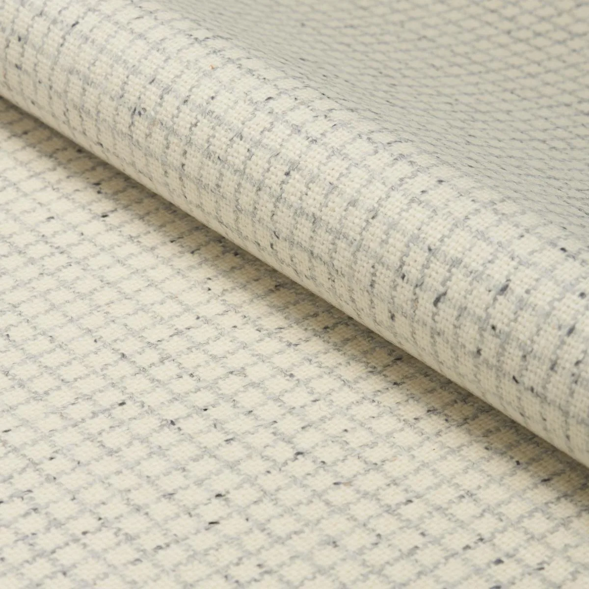 Schumacher 82350 Hudson Wool Check Ivory fabric swatch