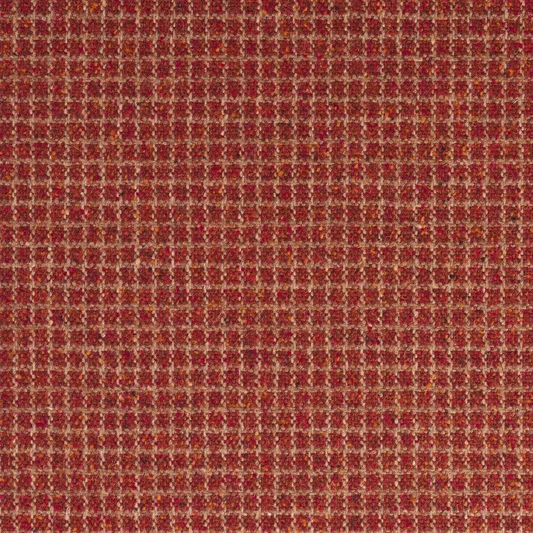 Schumacher 82354 Hudson Wool Check Rust fabric swatch