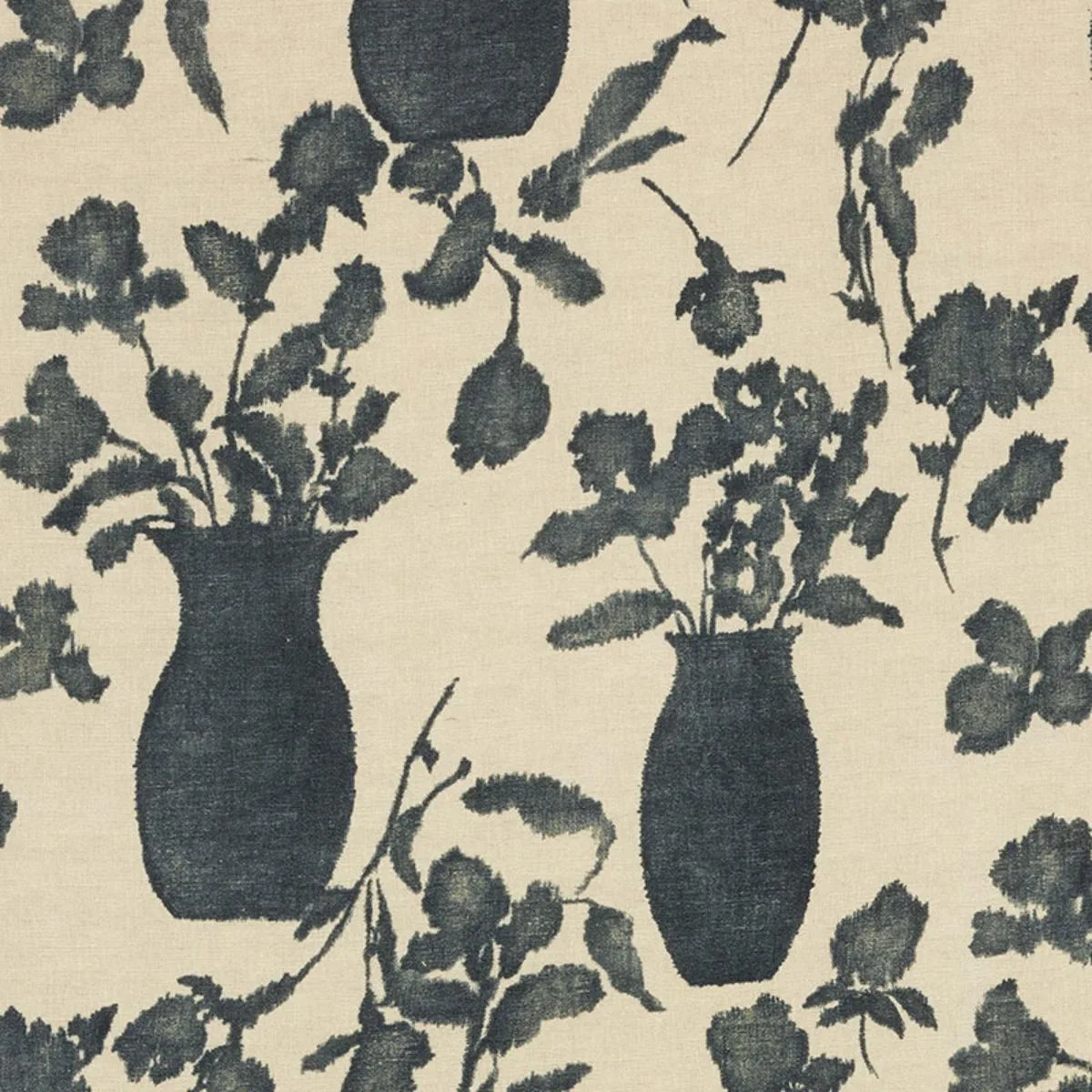 Schumacher 176242 Hugo Floral Faded Black fabric swatch